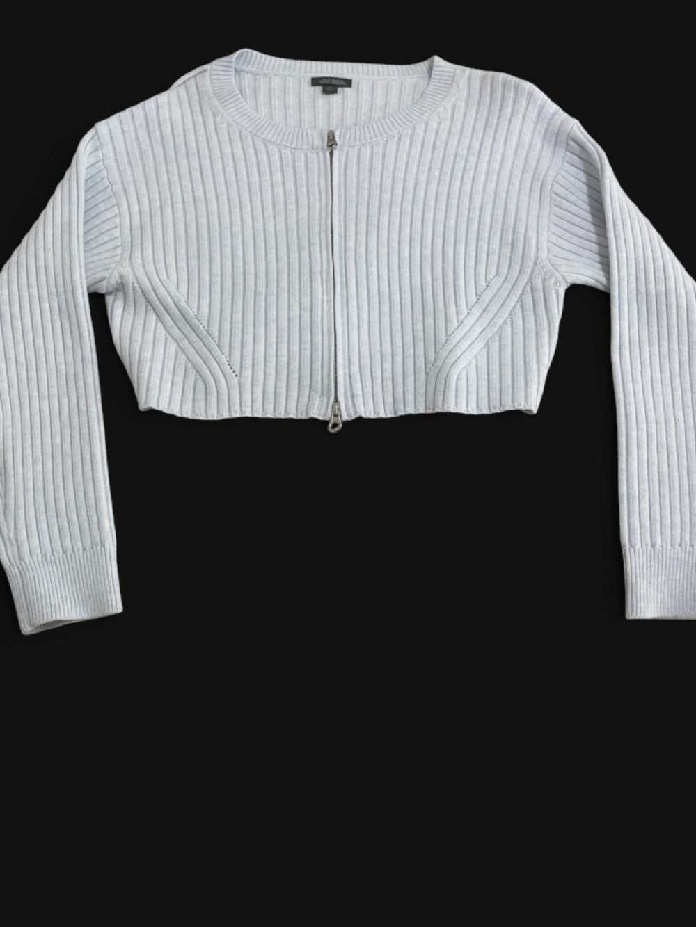 Wild fable Baby Blue Ribbed Zip-Up Sweater